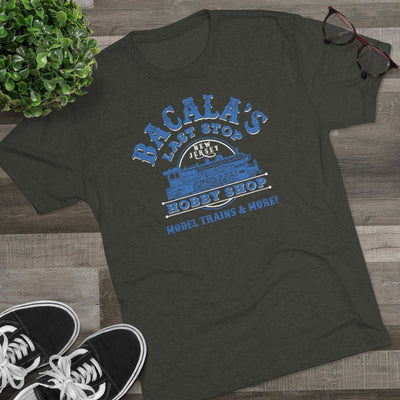 Bacala's Last Stop Hobby Shop Men's/Unisex Tri-Blend Ultra Soft Tee