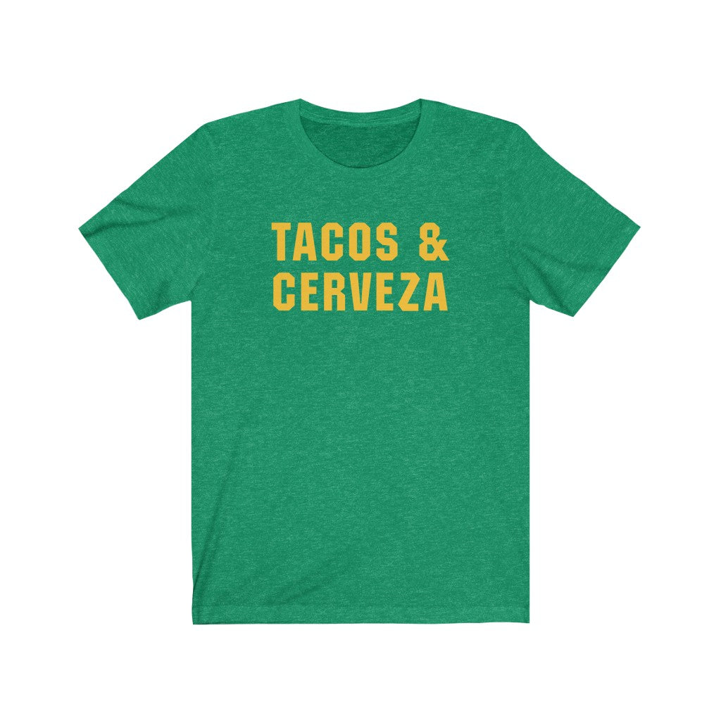 Tacos &amp; Cerveza Men's/Unisex Cotton Crew Tee