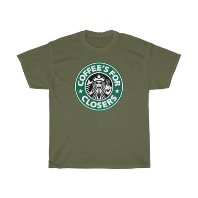 Coffee's For Closers Men's Relaxed Fit Short Sleeve Tee